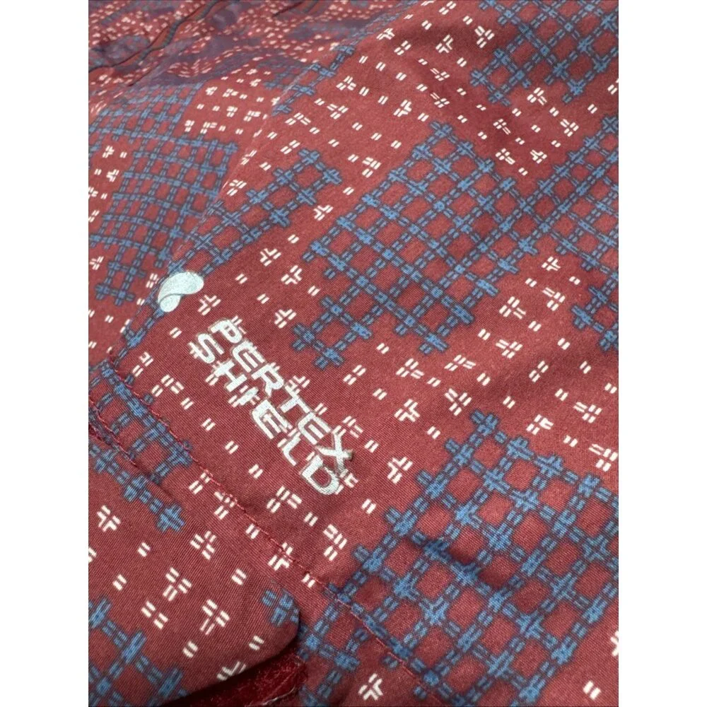 Outdoor Research Hooded Jacket Mens L Red Blue‎ Print Thermore Ski Pertex